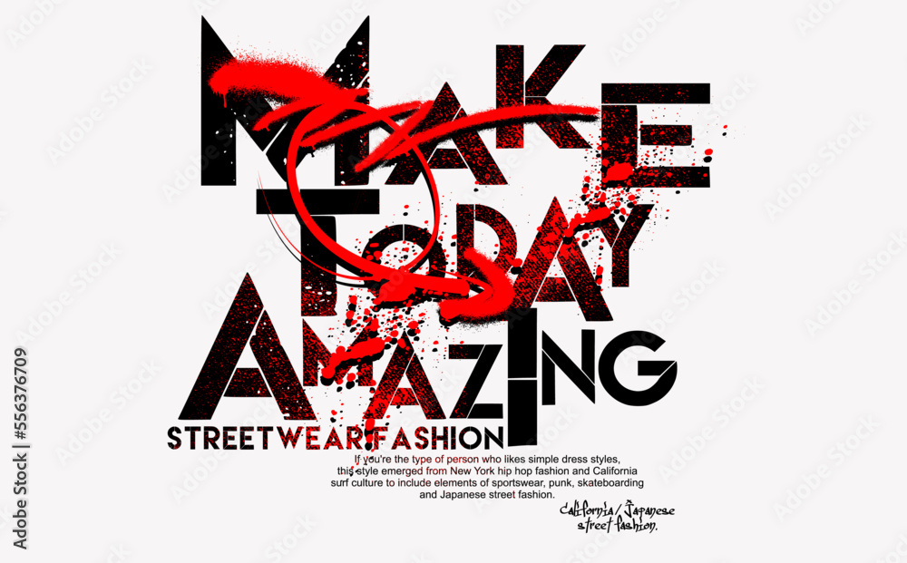 typographical background about street wear in minimalistic style with grunge vintage texture vector, Design In Black Background. 