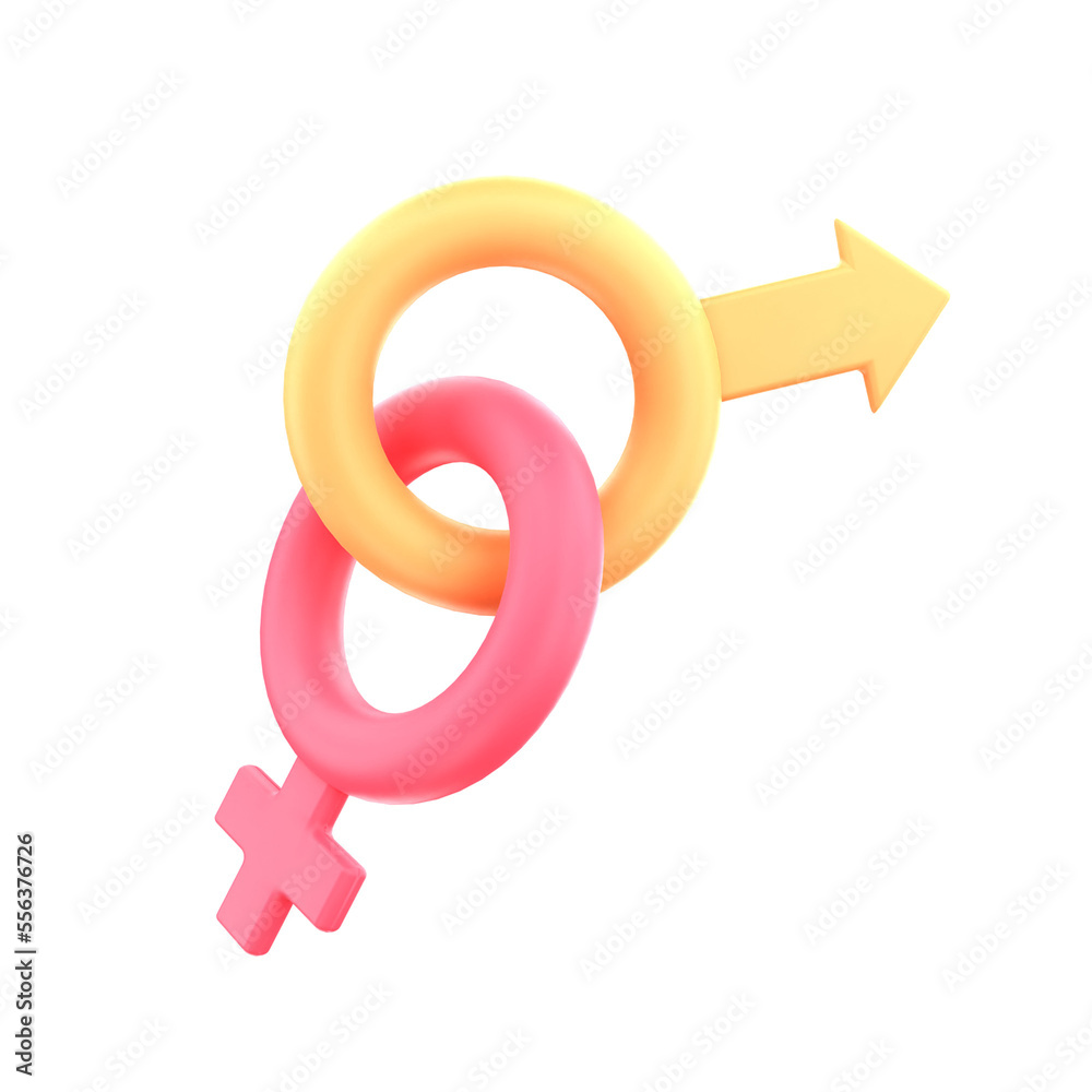 3d render couple gender illustration