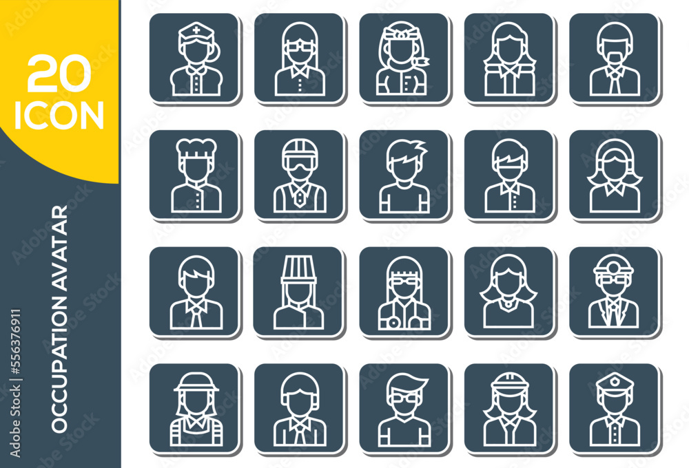 occupation avatar icon set design occupation avatar icon set design