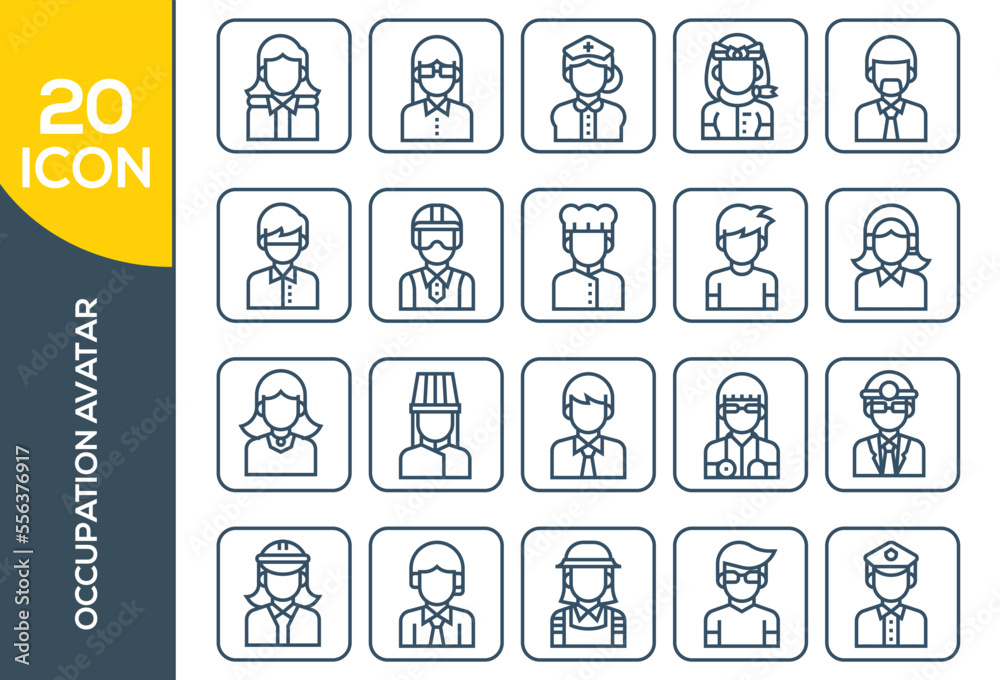 occupation avatar icon set design occupation avatar icon set design