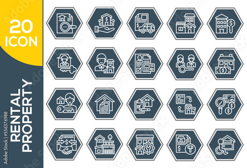 rental property icon set design