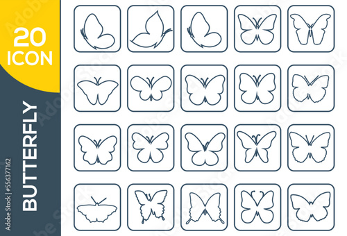 butterfly icon set design