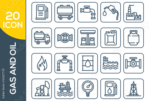 GAS AND OIL ICON SET DESIGN