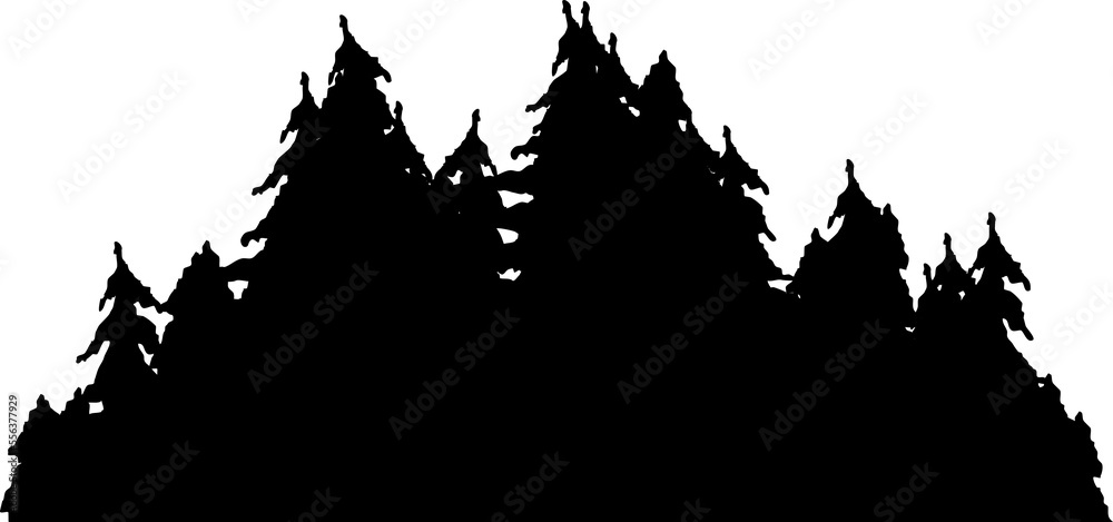 pine trees silhouette