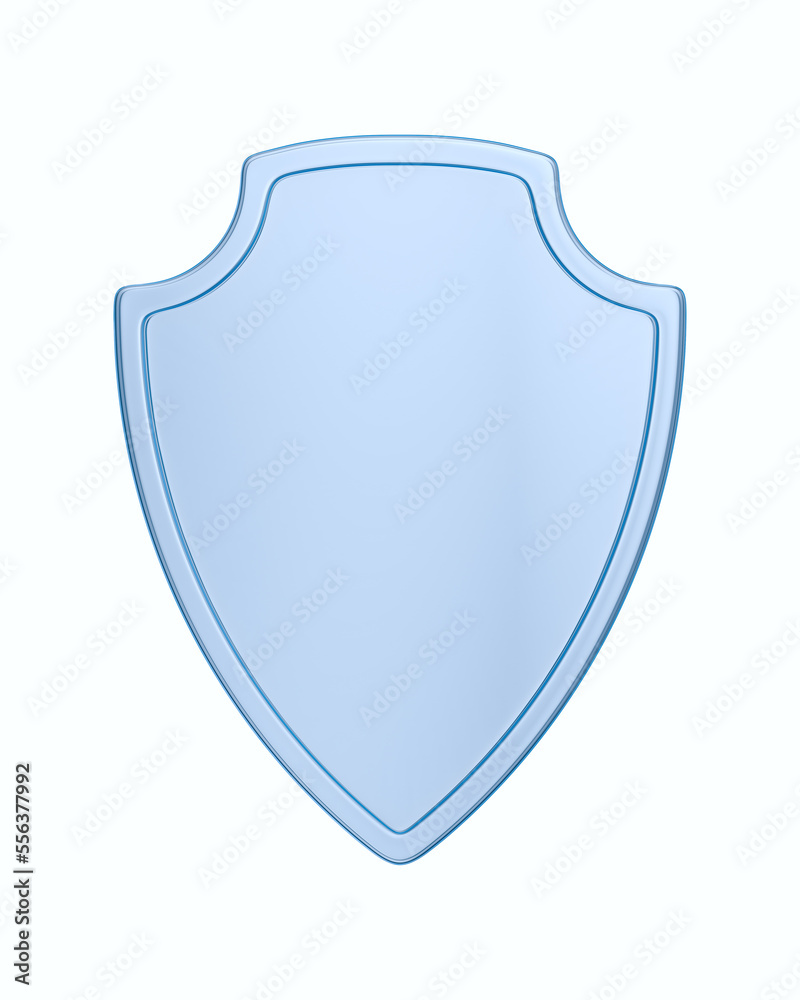 shield on white background. Isolated 3D illustration shield on white background. Isolated 3D illustration