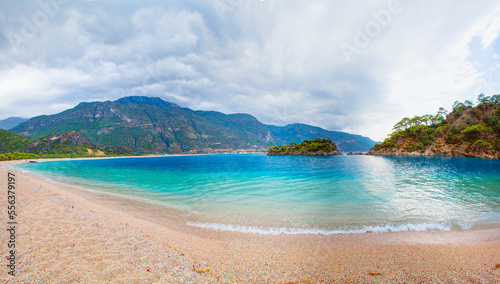 Fototapeta Naklejka Na Ścianę i Meble -  Oludeniz Beach And Blue Lagoon - Oludeniz beach is best beaches in Turkey - Fethiye, Turkey