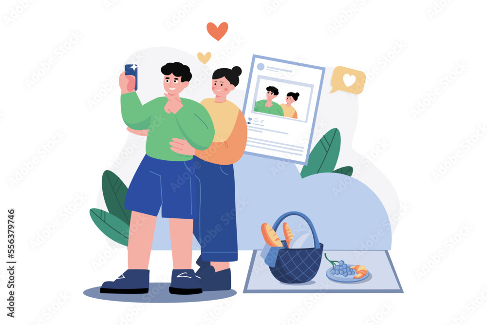 The couple took a selfie and shared it on social media The couple took a selfie and shared it on social media