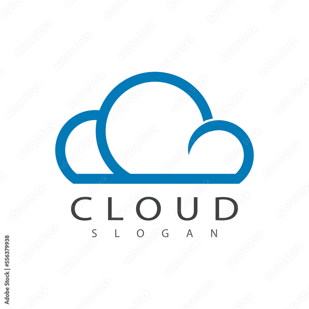 Cloud illustration logo vector flat design Cloud illustration logo vector flat design