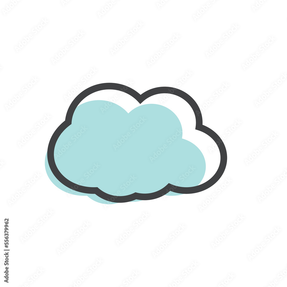 Cloud illustration logo vector flat design Cloud illustration logo vector flat design