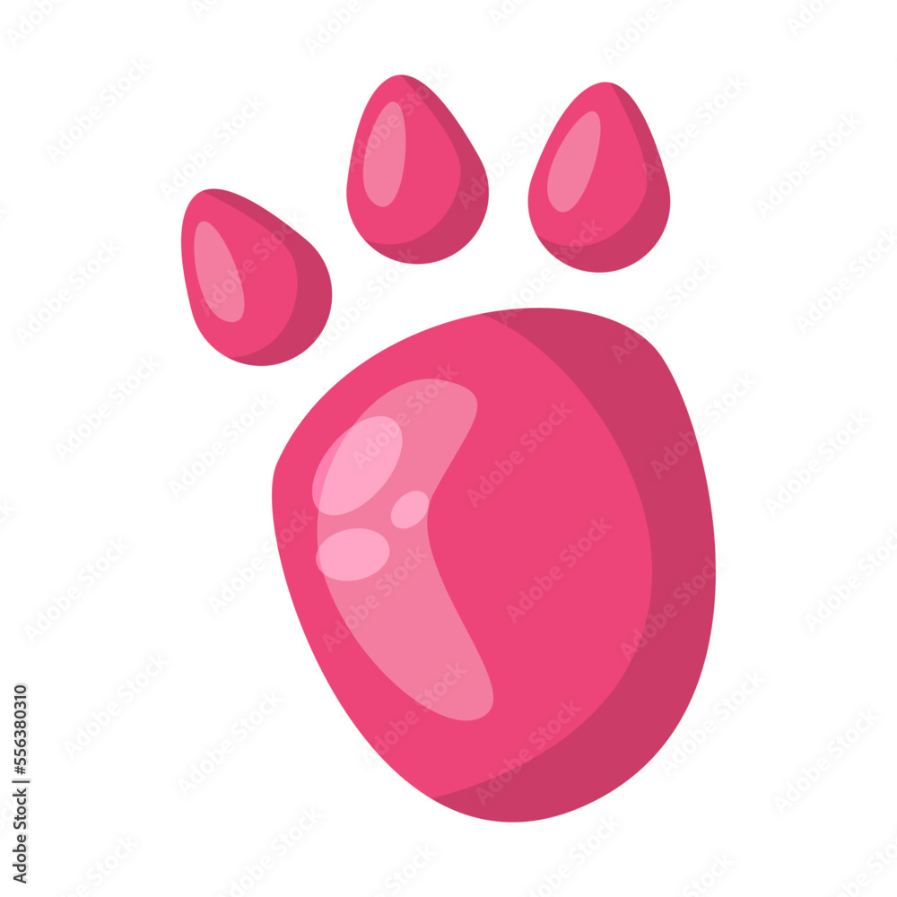 Dinosaur paw trace vector illustration. Cute cartoon drawing of dino paw for kindergarten or school children. cartoon isolated vector on white background