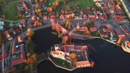 Top shot of the beauty palace of on water. water castle Wasserburg, Flechtingen. photo