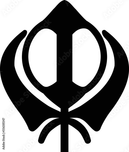 Sikh religious symbol. Isolated Flat Vector Illustration