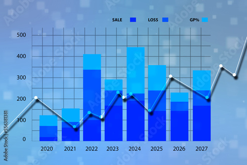 Business Growth graph on technology background, Futuristic raise arrow chart digital transformation abstract technology background. Big data and business growth currency stock and investment economy