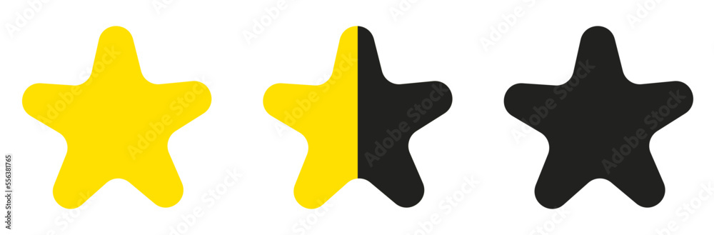 Rating Golden stars. Rating three stars. Vector gold stars to indicate the rating of products or films. Rating Golden stars. Rating three stars. Vector gold stars to indicate the rating of products or films.