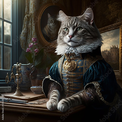 A Royal Cat in Regal Attire Captured in All Its Glory.