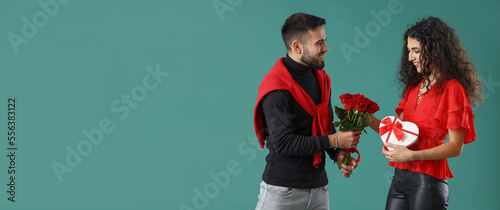 Young man greeting his girl...