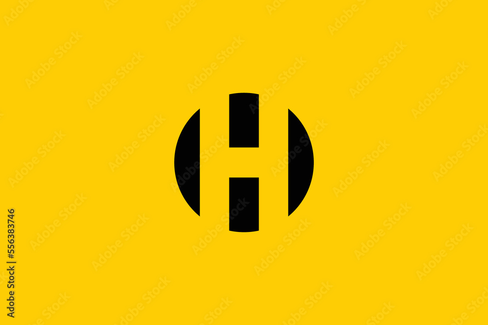 Minimal Awesome Trendy Professional Letter H Home Mark Logo Design Template On Yellow Background Minimal Awesome Trendy Professional Letter H Home Mark Logo Design Template On Yellow Background