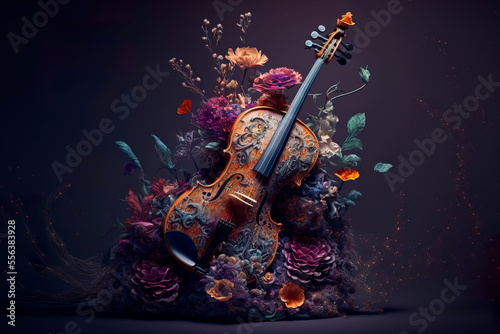 Fantasy design musical , Amazing violin made flowers