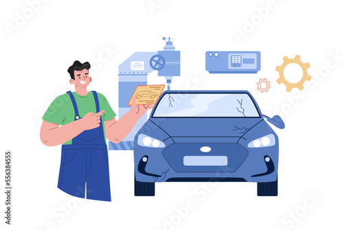 Car Repair Illustration concept on white background