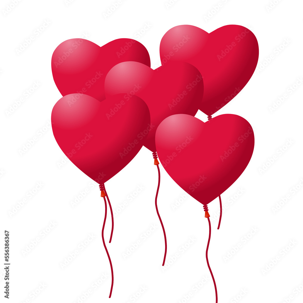 red heart balloons