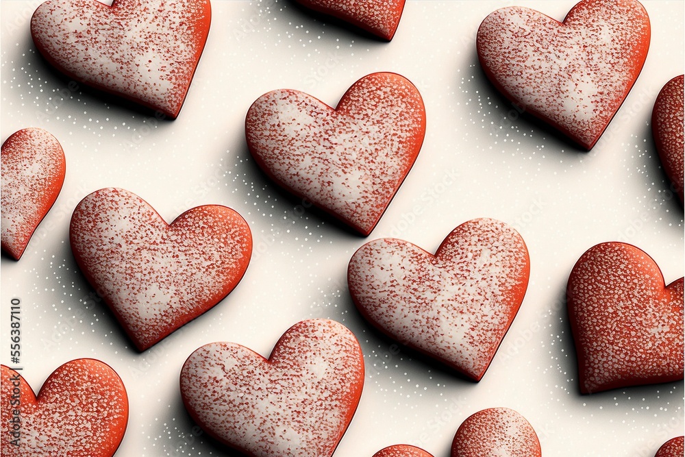 Fototapeta premium Red hearts pattern