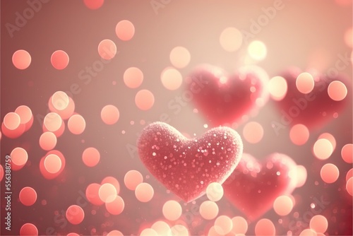 Cute hearts  Valentine s Day  bokeh lights Micro hearts.