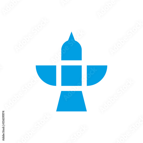Blue bird vector logo design. Abstract creative illustration.
