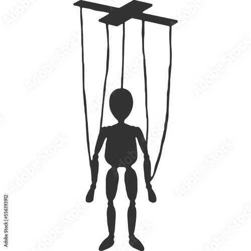 Wooden Puppet Vintage Illustration Vector