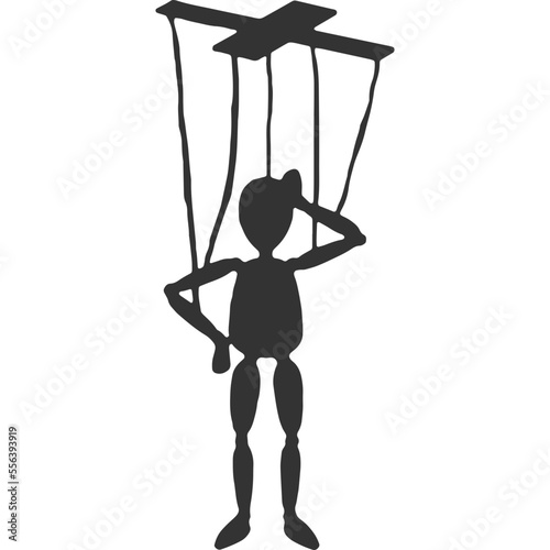 Wooden Puppet Vintage Illustration Vector