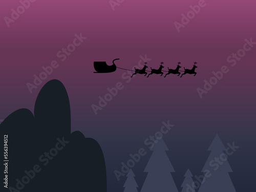 flying deer vector illustration flat design