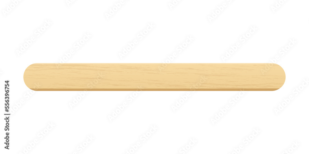 Popsicle stick, wooden element for holding ice cream, tongue depressor for throat medical examination. Isolated realistic vector Illustration on white background. Popsicle stick, wooden element for holding ice cream, tongue depressor for throat medical examination. Isolated realistic vector Illustration on white background.