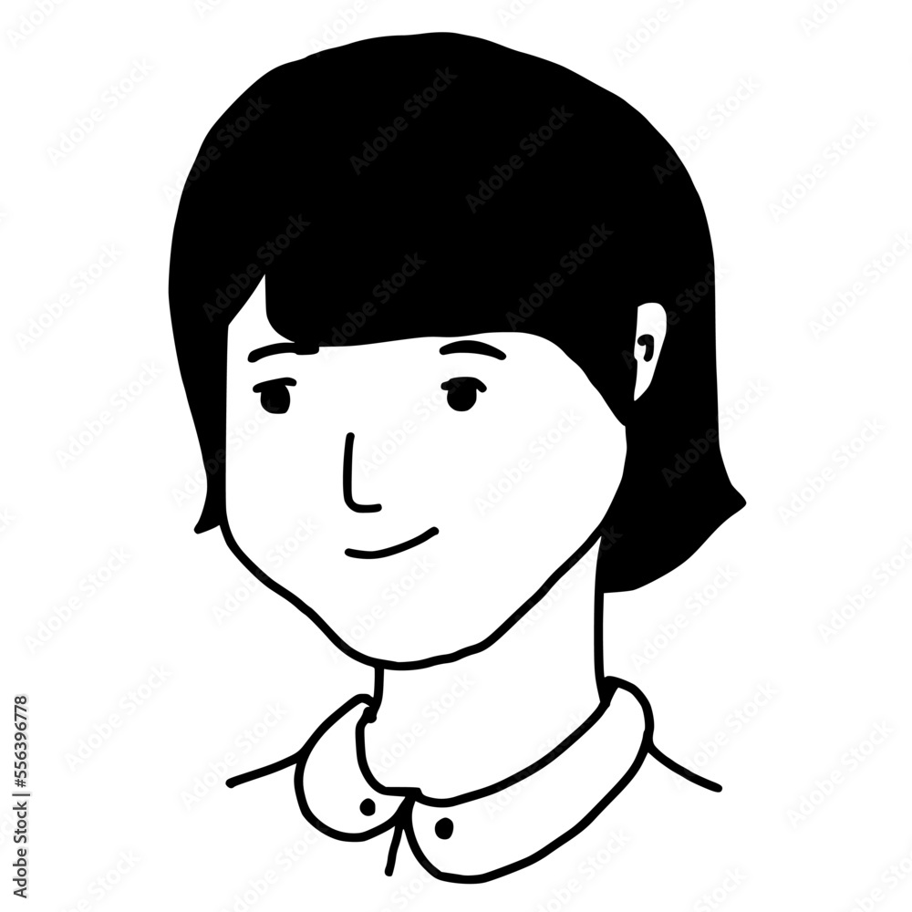 People icon hand draw minimalist avatar cartoon design