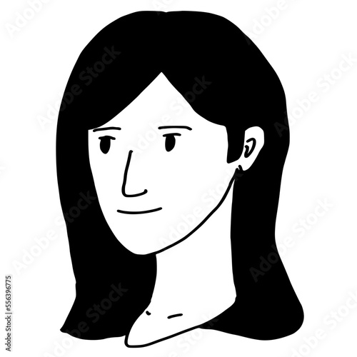 People icon hand draw minimalist avatar cartoon design