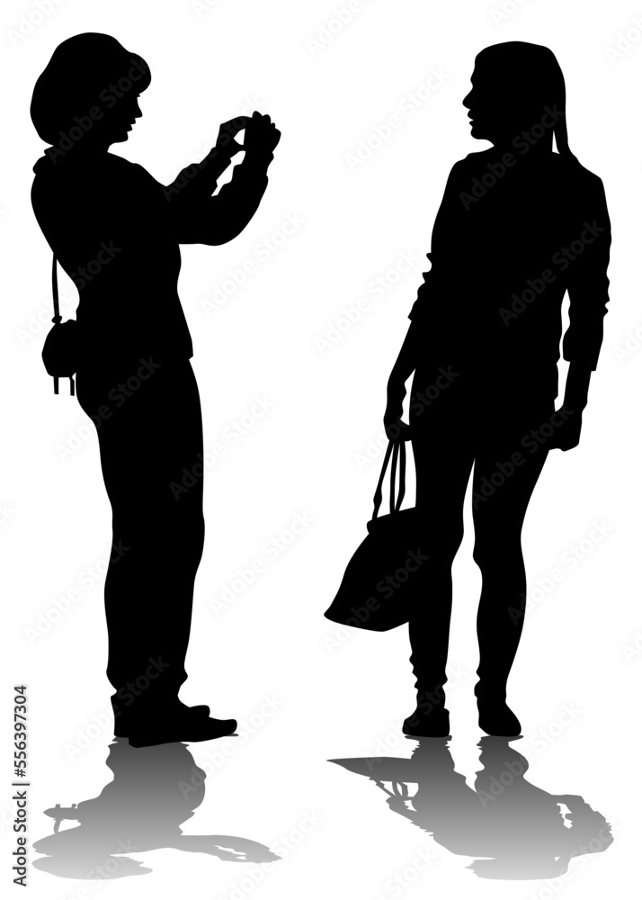 Woman with a photo camera on white background Woman with a photo camera on white background