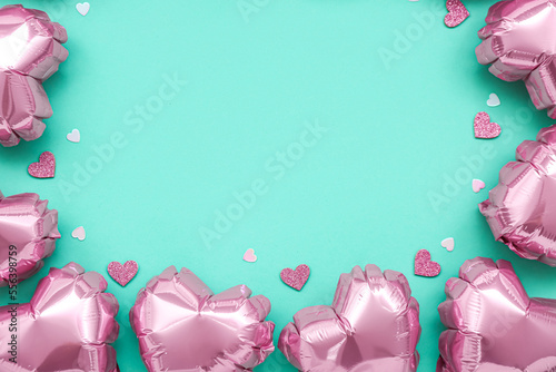 Pink heart shaped foil ball...