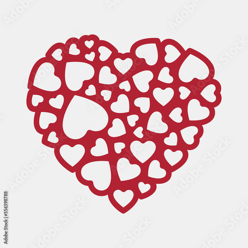 Lacy heart cartoon vector illustration cut
