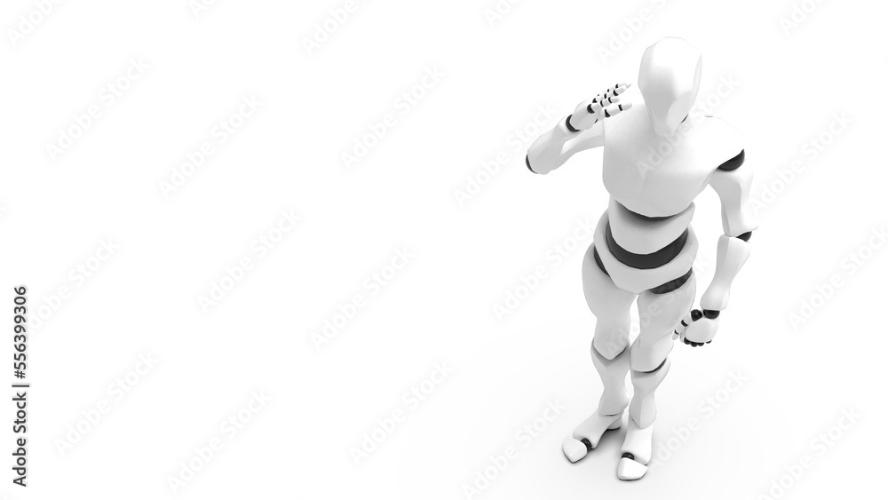 Detailed appearance of the white-black AI robot under white background. Concept 3D CG of automatic operation, optimization and block chain. PNG file format. Detailed appearance of the white-black AI robot under white background. Concept 3D CG of automatic operation, optimization and block chain. PNG file format.