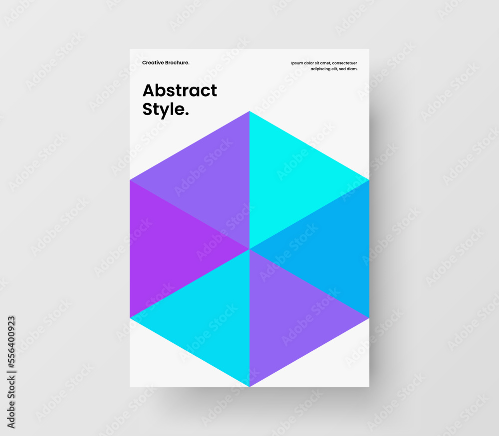 Minimalistic mosaic hexagons brochure layout. Abstract poster A4 vector design illustration.