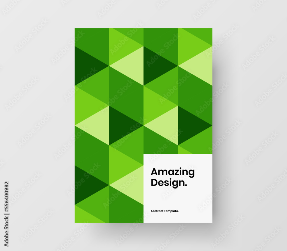 Creative geometric shapes pamphlet layout. Minimalistic flyer A4 vector design illustration.
