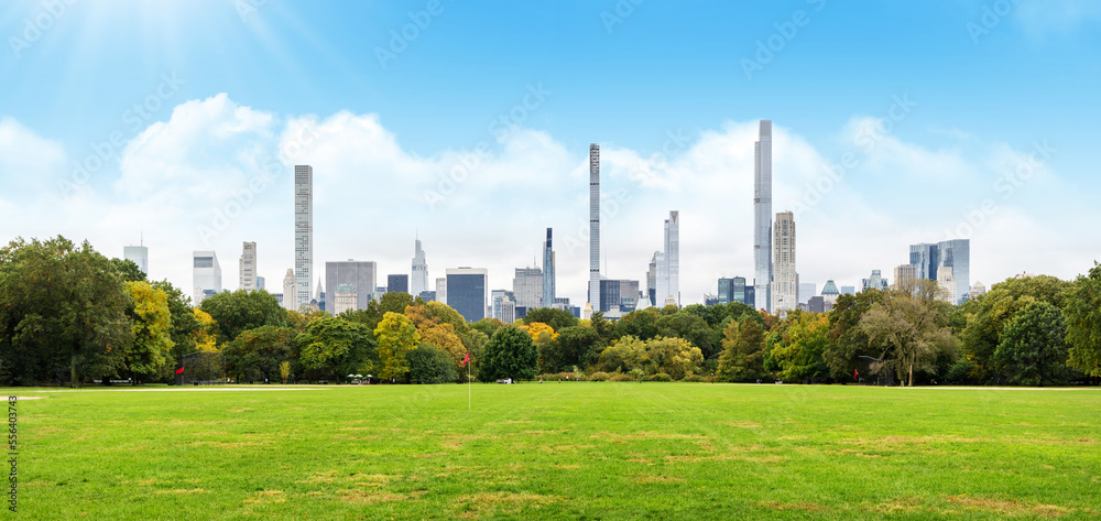 Manhattan skyscrapers and Central Park