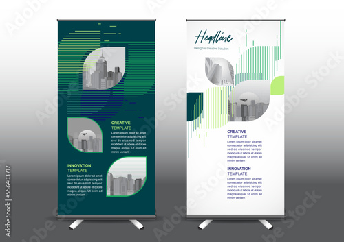 RollUp template vector illustration, Designed for style applied to the expo. Publicity banners, business model vertical.	