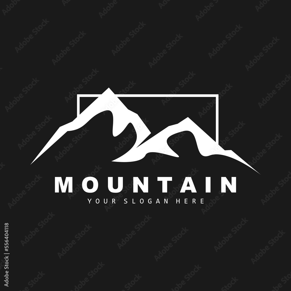 Mountain Logo Design, Vector Place For Nature Lovers Hiker Mountain Logo Design, Vector Place For Nature Lovers Hiker