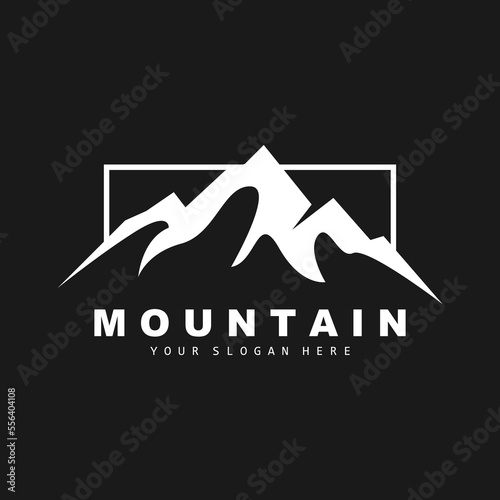 Mountain Logo Design, Vector Place For Nature Lovers Hiker