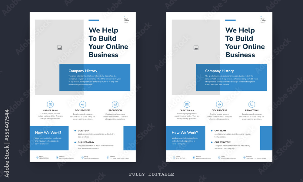 Obraz premium Trendy Flyer style vector design with an A4 format, modern leaflet cover, or presentation template. Suitable for social media and web or internet ads.