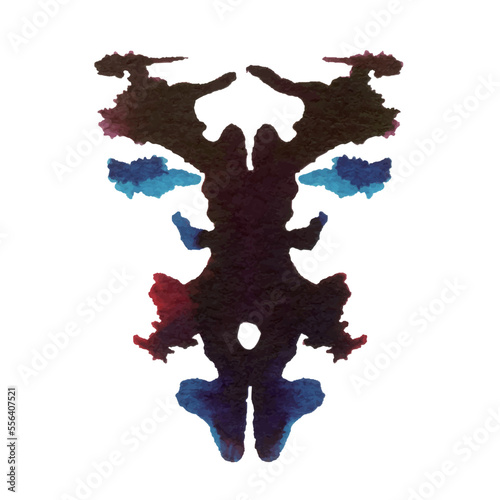 Rorschach inkblot test isolated on white background, vector illustration.

strange  ink stain for  psychiatric method texture 