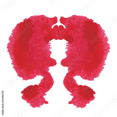 Rorschach inkblot test isolated on white background, vector illustration.

strange  ink stain for  psychiatric method texture 