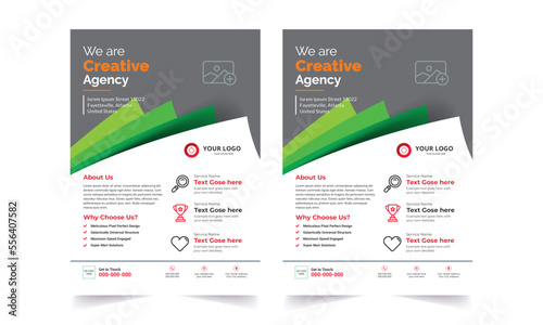 Trendy Flyer style vector design with an A4 format, modern leaflet cover, or presentation template. Suitable for social media and web or internet ads.