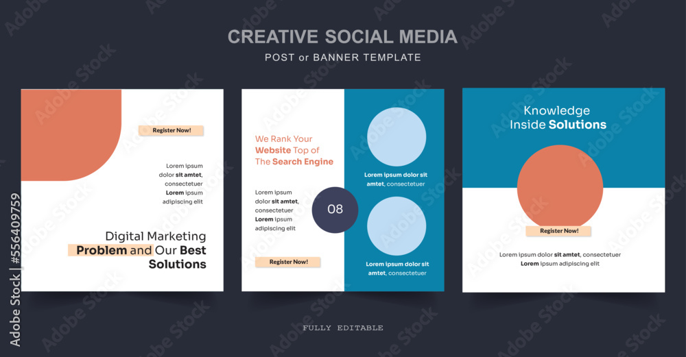 Naklejka premium Editable minimal social media, web Banner Post Template. Suitable for social media posts and web internet ads. Vector illustration