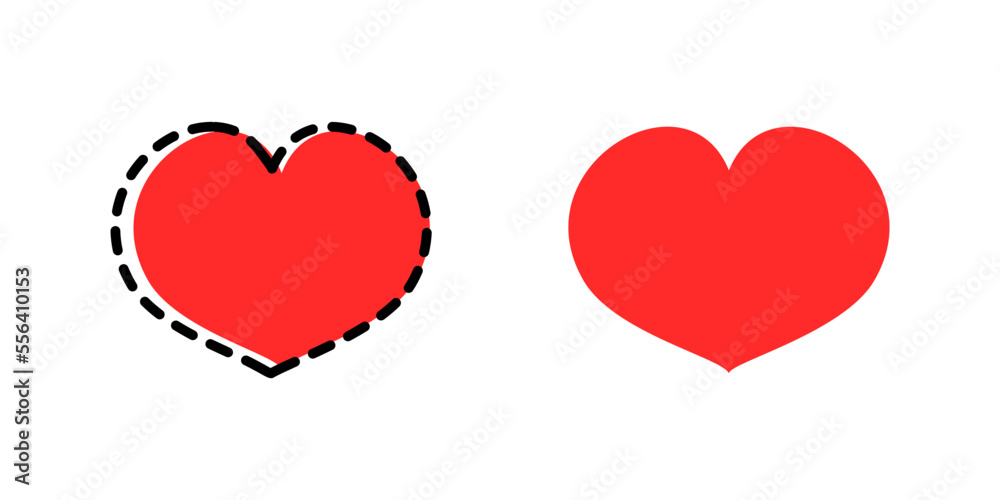 heart shape with dotted point and regular heart shape heart shape with dotted point and regular heart shape
