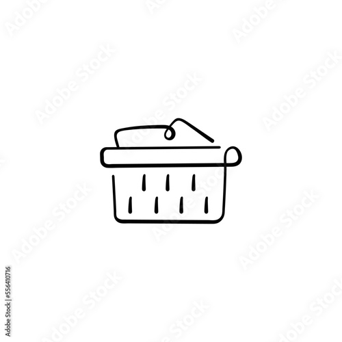 Laundry Basket Line Style Icon Design